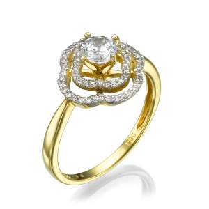 טבעת יהלומים מיוחדת גולדן רוז